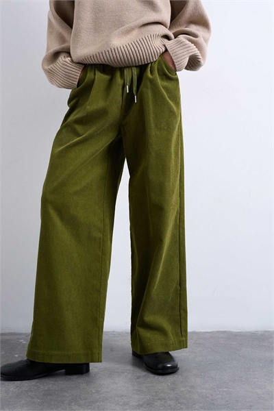 Брюки с широкими брючинами и шнурком артикул 149242556