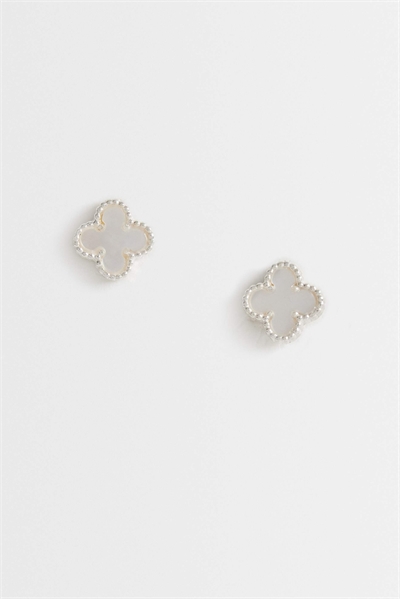 Сережки-гвоздики с искусственными жемчужинами в форме клевера артикул 148077119