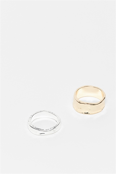 Набор универсальных колец из смешанных металлов с текстурой «под молоток» артикул 154100878