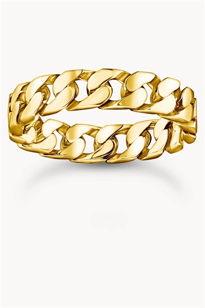 Позолоченное кольцо с звеньями цепочки артикул 154286334