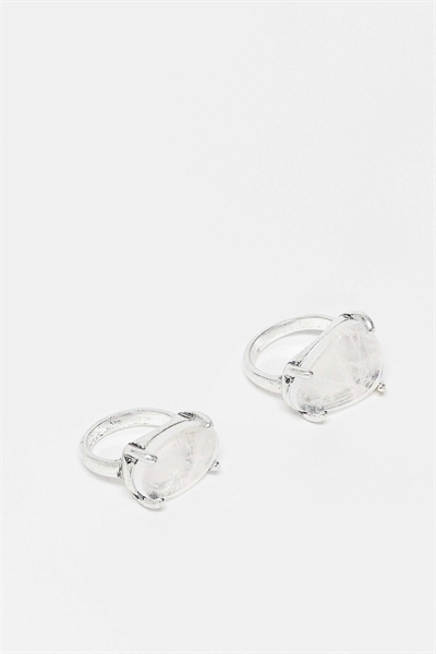 Набор из 2 колец унисекс с искусственными камнями артикул 154100850