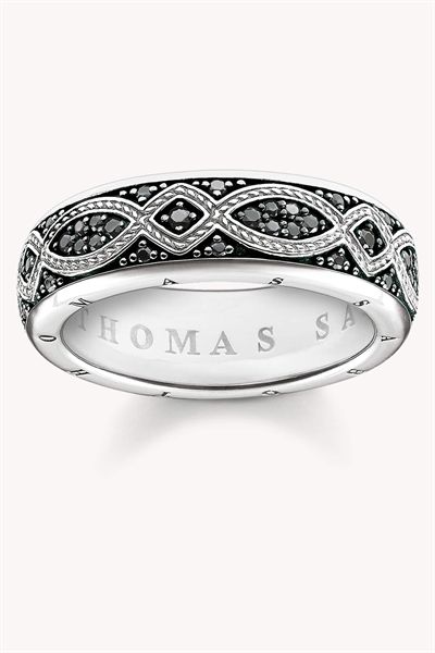 Кольцо с широкой ободкой и узором артикул 154286515