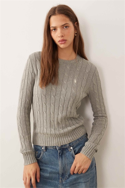 Свитер из хлопка с логотипом в виде иконки и узором «коса» артикул 152313254