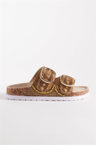 Сандалии с двумя ремешками и бисером «Wide Fit Frost» артикул 153247490