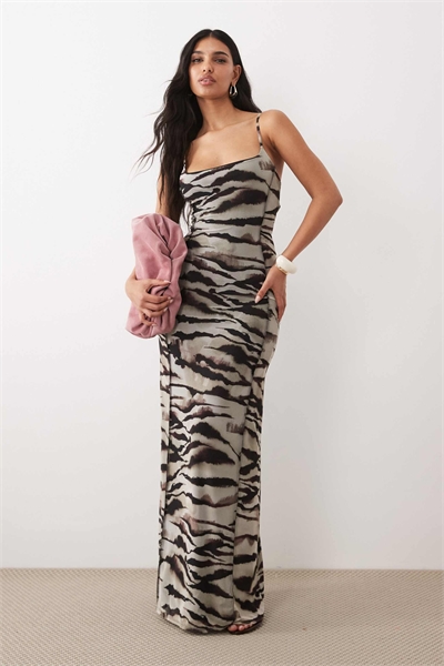 Макси-платье с квадратным вырезом, бретелями и шнуровкой на спине, цвет слоновой кости артикул 156087078