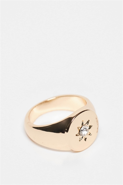 Кольцо с небесным печатным камнем артикул 152192037