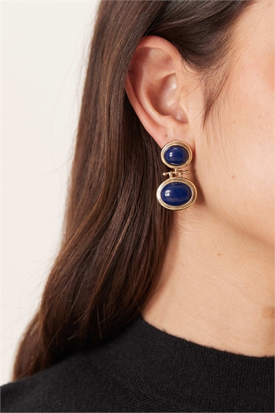 Серьги с двумя каменными подвесками артикул 152192018