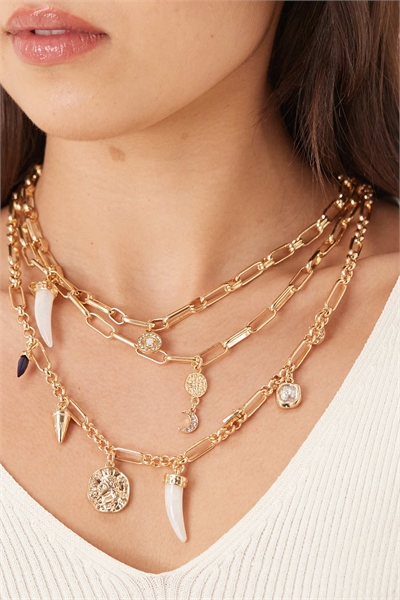 Ожерелье с подвесками в виде слоев артикул 152192034