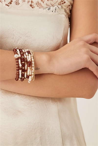 Браслет из эластичной нити с бусинами артикул 152192030