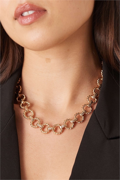 Колье с текстурированной цепочкой в форме буквы T артикул 152192031