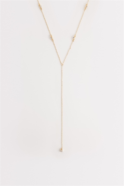 Изящное колье-лариат с украшением из страз артикул 155173788