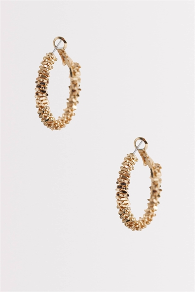 Небольшие серьги-кольца с бусинками артикул 155174054