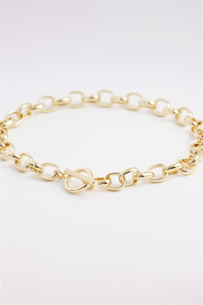 Колье с массивной цепочкой и застежкой в форме буквы Т артикул 155174124