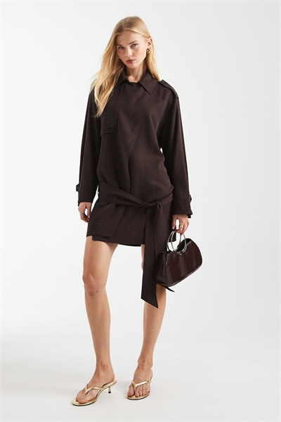 Мини-платье Trench шоколадно-коричневого цвета артикул 155335476