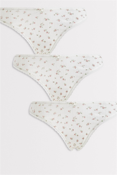 Стринги с цветочным узором из ткани «поинтелл», набор из 3 штук артикул 152930555