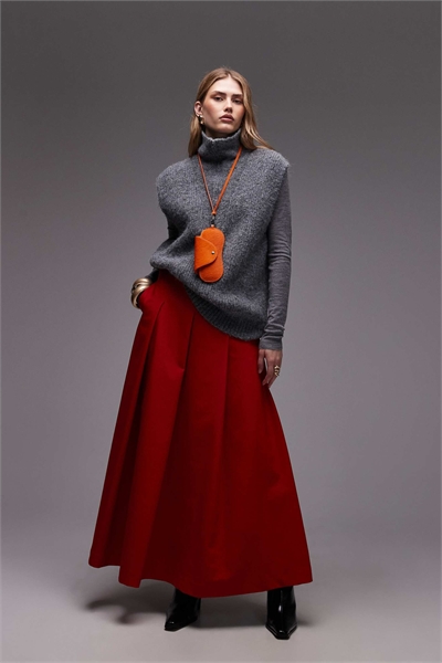 Юбка-круг с плиссировкой артикул 153593519