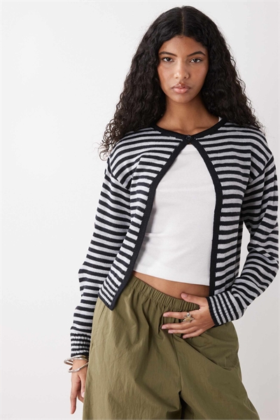 Вязаный кардиган с одной пуговицей артикул 153919019