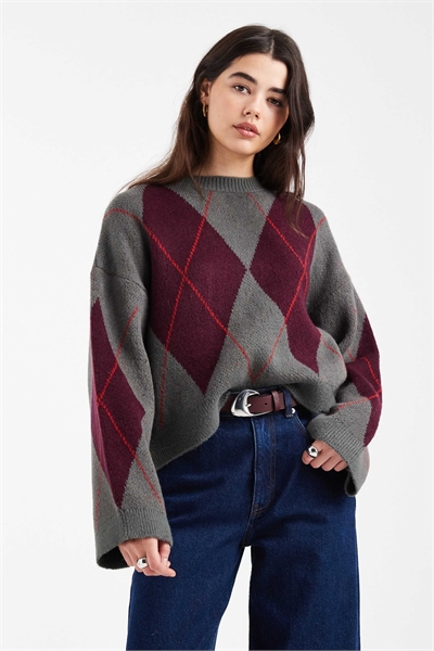 Пушистый вязаный свитер с узором «аргил» артикул 154333234