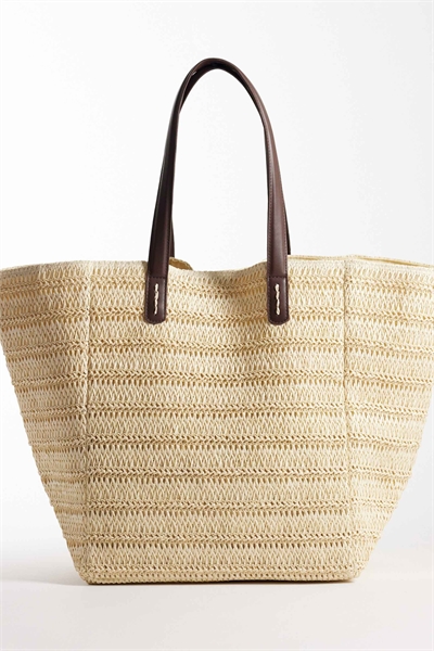 Соломенная сумка-тоут большого размера с ручками из искусственной кожи артикул 153837902