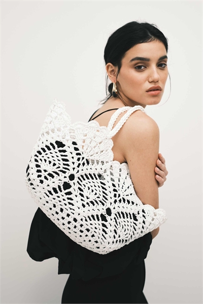 Сумка-тоут с ручкой, связанная крючком с цветочным узором артикул 154233305