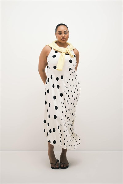 ASOS DESIGN Curve платье-миди с асимметричным подолом и черными пятнами артикул 153887949