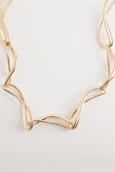 Короткое колье с закрученными звеньями цепочки артикул 154706721