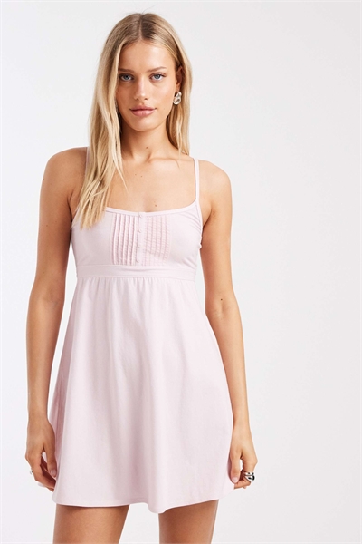 Мини-платье из трикотажа с защипами Y2k в нежно-розовом цвете артикул 155638798