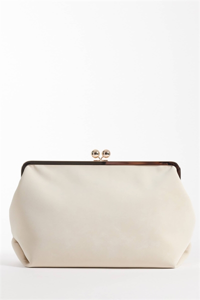 Клатч с широкой оправой и бархатистой текстурой артикул 153668143