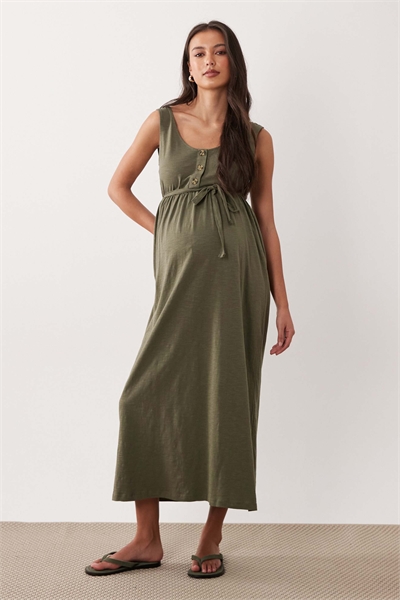 Mamalicious Maternity Двухфункциональное платье-сарафан с пуговицами для кормления, темно-хаки артикул 153748852