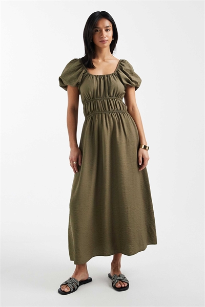 Миди-платье Milkmaid цвета хаки артикул 152320257