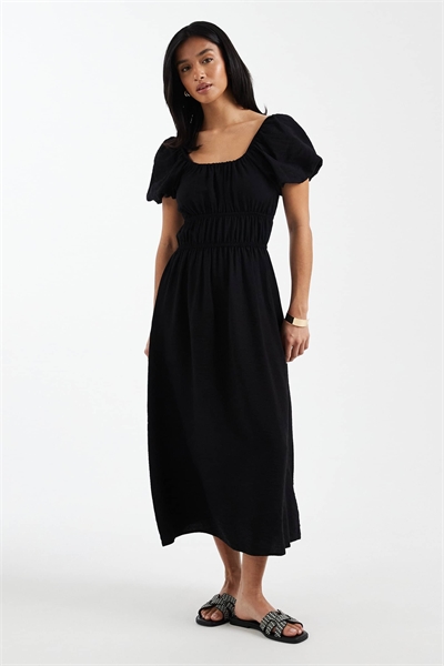 Платье-миди Milkmaid черного цвета артикул 152320256