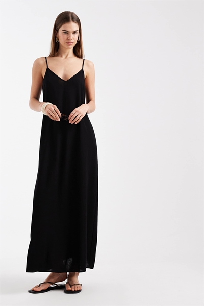 Макси-платье-камизолька с эффектом льна артикул 154693185