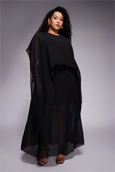 Макси-платье-комбинация с воланами на плечах артикул 152417514