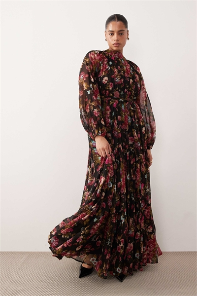 Макси-платье с длинными рукавами артикул 154416413