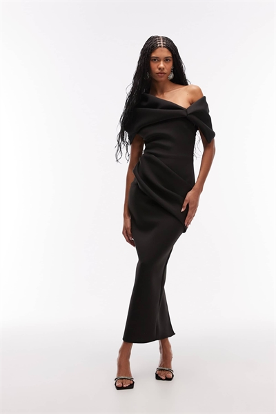 Платье-миди с завышенной линией декольте артикул 154334372