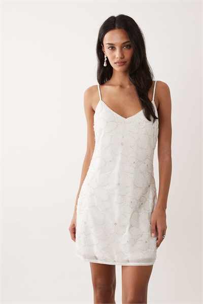 Украшенное мини-платье для невесты белого цвета артикул 155650464