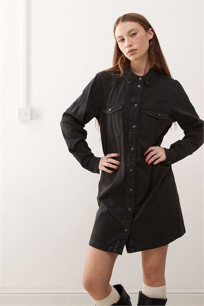 Джинсовое платье с длинными рукавами артикул 139108691