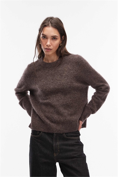 Свитер с круглым вырезом из смеси шерсти альпаки артикул 154889276
