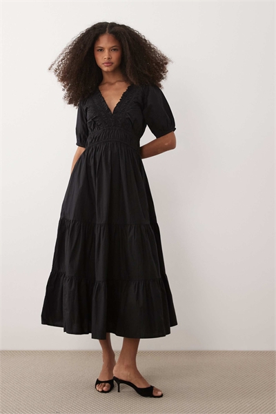 Платье-миди с рукавами-буфетками Madison черного цвета артикул 153883331