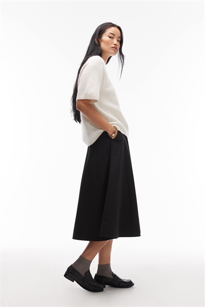 Макси-юбка А-силуэта из чистого хлопка с плиссировкой артикул 150524172