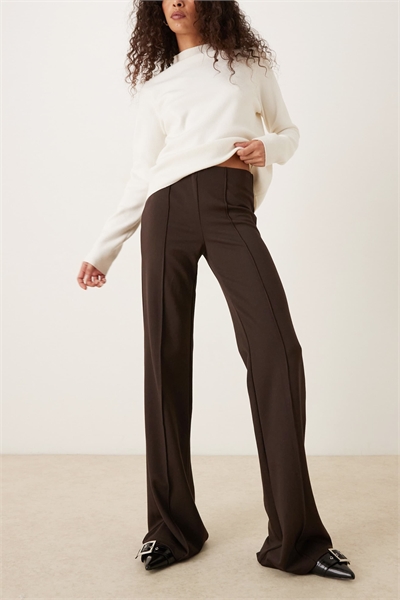 Брюки с складками спереди и расклешенными штанинами артикул 151634098