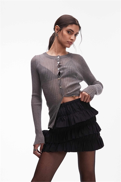 Мини-юбка с воланами и фактурной текстурой артикул 149244967