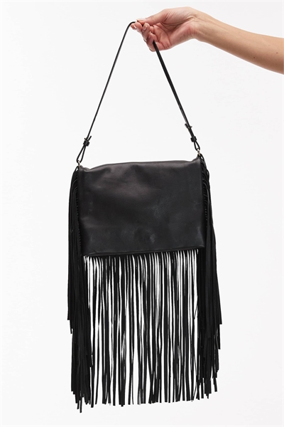 Сумка через плечо с кожаной бахромой артикул 152632122