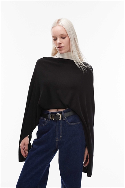 Топ-накидка с длинными рукавами и лодочным вырезом артикул 151304642