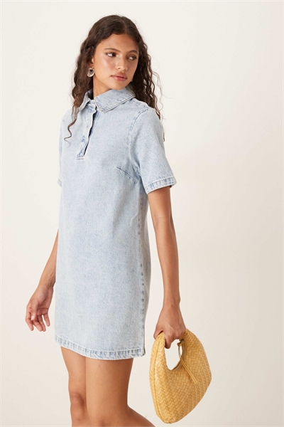 Мини-платье-поло из денима артикул 143503390