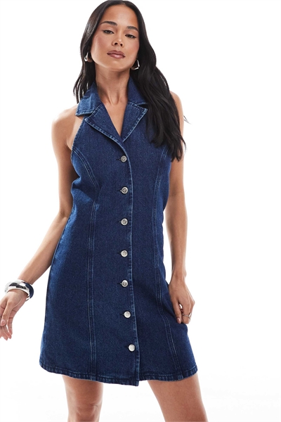 Мини-платье с воротником и завязками артикул 149245686