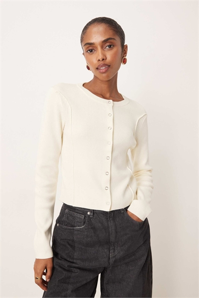 Кардиган из смешанной ткани с хлопком с декоративными швами артикул 151860403