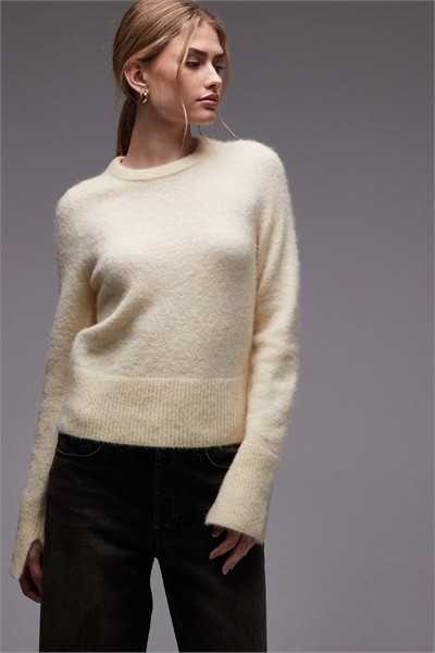 Свитер с круглым вырезом из смеси альпаки и шерсти артикул 153017665