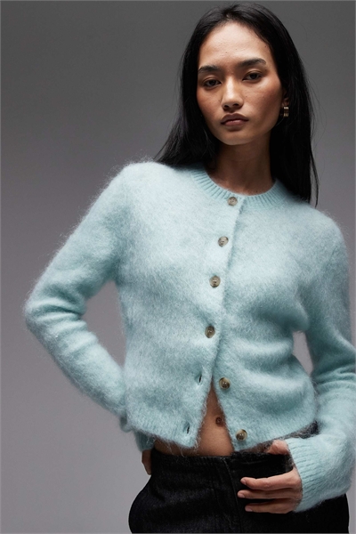 Кардиган из смеси мохера и шерсти артикул 154340403