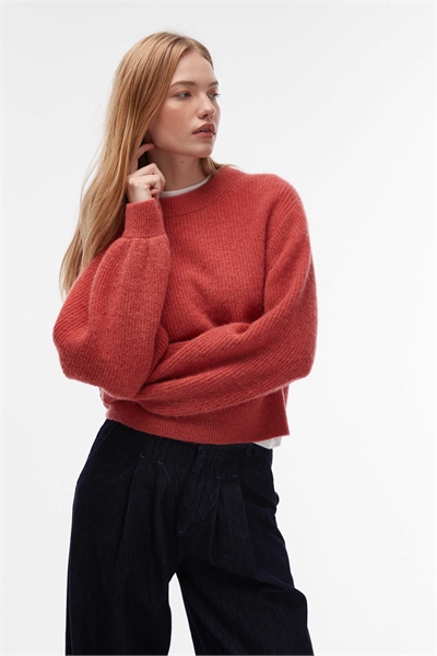 Свитер из смеси шерсти и альпаки с рукавами-балонами артикул 153891717